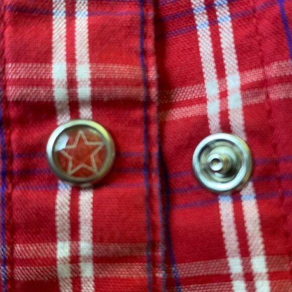 Wrangler National Patriot Red/White/Blue stars button pearl snap shirt - Picture 6 of 10